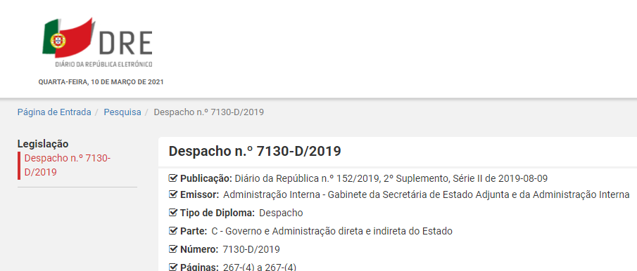 despacho 7130d 2019 Autoriza a utilização de câmaras de vídeo portáteis pela GNR e pela PSP com vista à proteção e segurança de pessoas e bens durante a greve dos motoristas