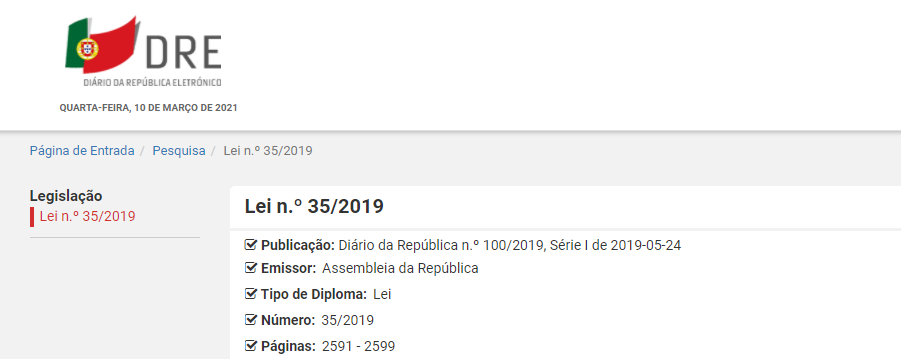 lei 35 2019